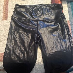 Mono B Glossy Black Faux Leather Leggings
